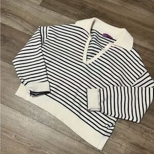 Edikted Black and White Striped Knit